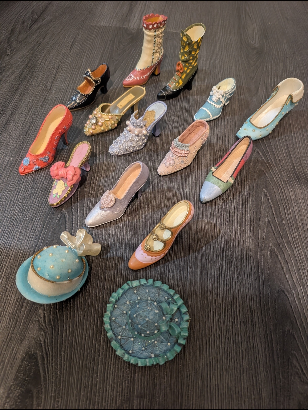 Decorative Miniature Women's Shoe Collection - Assorted Pastel Colors